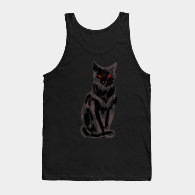 Black cat with red eyes Tank Top by RedHeadAmazona